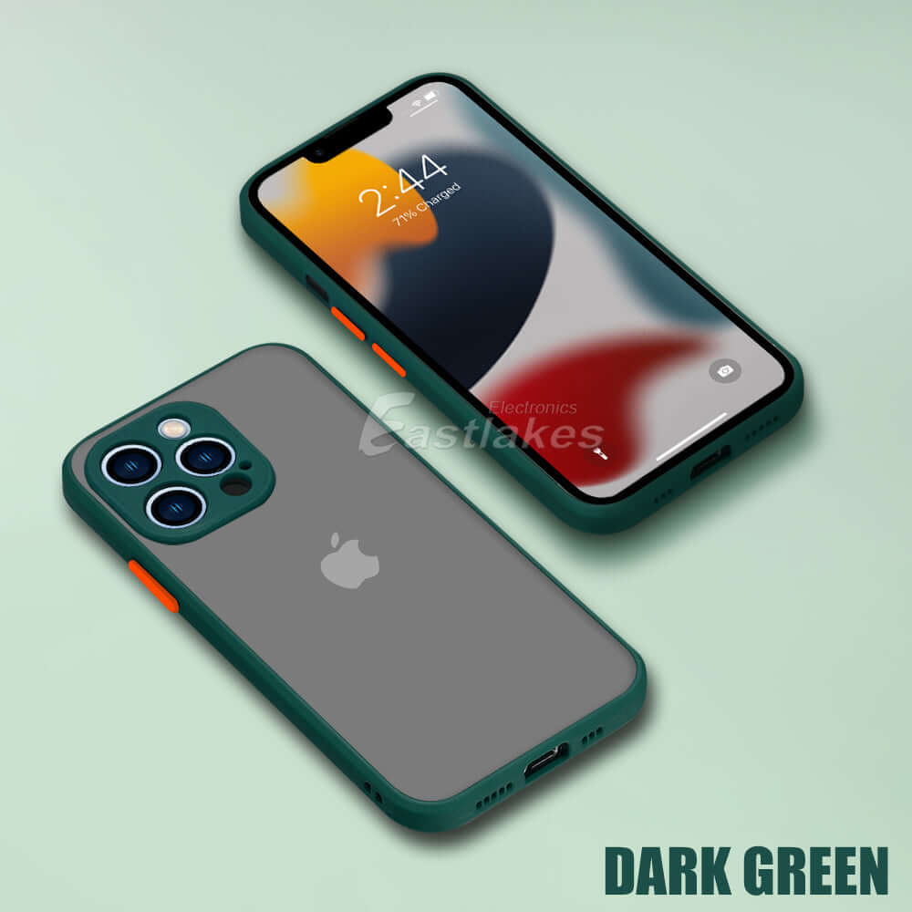 Matte Bumper Case for iPhone 13 12 Dark Green - Eastlakes Electronics
